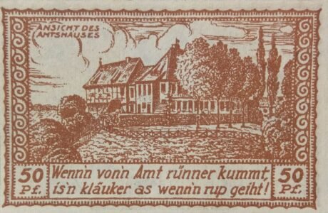 Реверс банкноты 50 пфеннигов (Германия)