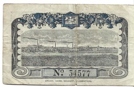 Реверс банкноты 25 fenigów (Niemcy) 1920