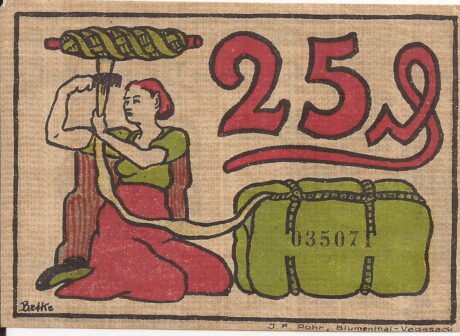 Реверс банкноты 25 fenigów (Niemcy) 1921