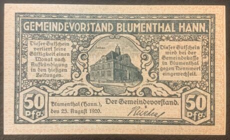 Аверс банкноты 50 fenigów (Niemcy) 1920