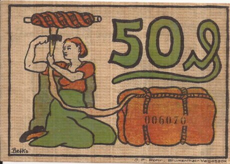 Реверс банкноты 50 fenigów (Niemcy) 1921