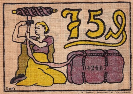 Реверс банкноты 75 fenigów (Niemcy) 1921