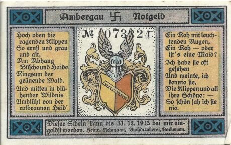 Аверс банкноты 50 пфеннигов Buchdruckerei Rehmann (Германия)