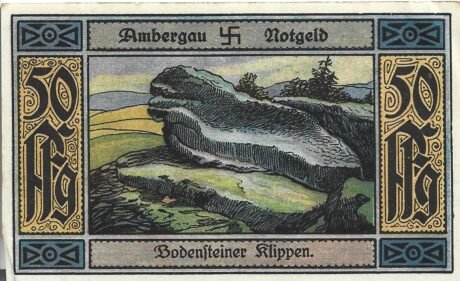 Реверс банкноты 50 пфеннигов Buchdruckerei Rehmann (Германия)