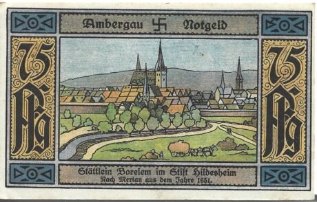 Реверс банкноты 75 пфеннигов Buchdruckerei Rehmann (Германия)