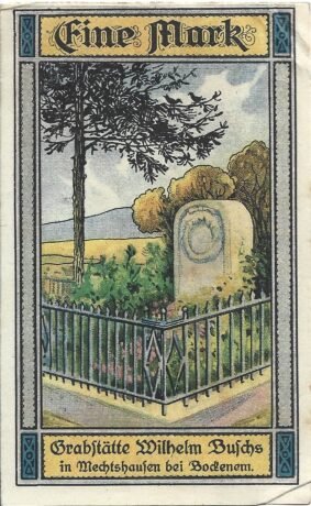 Реверс банкноты 1 marka Buchdruckerei Rehmann (Niemcy)