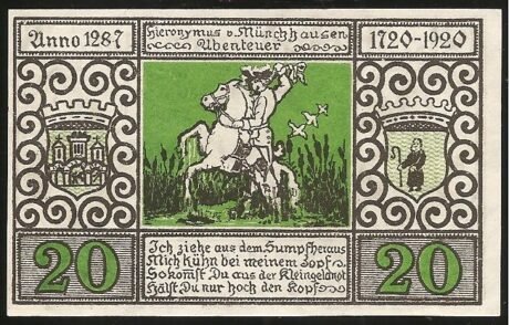 Реверс банкноты 20 пфеннигов (Германия) 1920 года