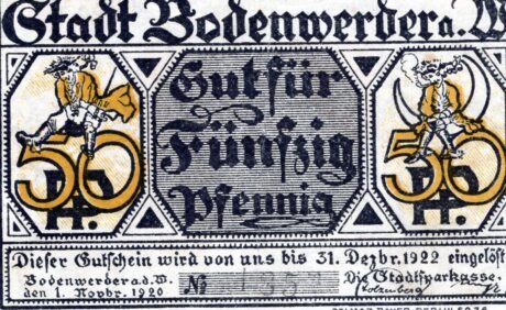 Аверс банкноты 50 пфеннигов (Германия) 1920 года