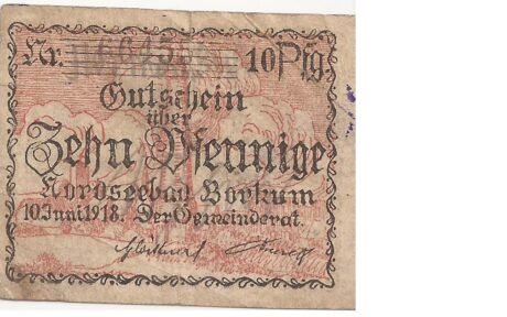 Аверс банкноты 10 fenigów (Niemcy) 1916