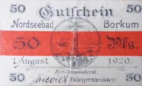 Аверс банкноты 50 пфеннигов (Германия) 1918 года