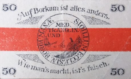 Реверс банкноты 50 пфеннигов (Германия) 1918 года