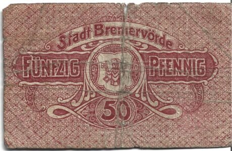 Реверс банкноты 50 fenigów (Niemcy)