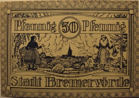 Реверс банкноты 50 пфеннигов (Германия)