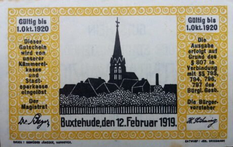 Реверс банкноты 25 fenigów (Niemcy) 1919