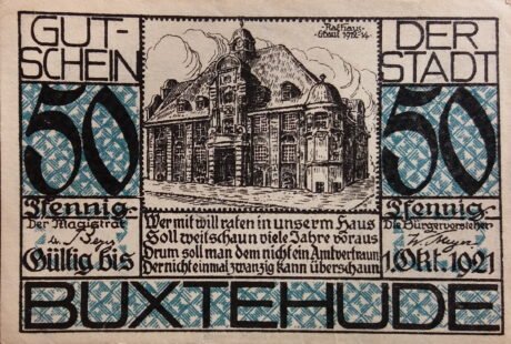 Аверс банкноты 50 fenigów (Niemcy) 1921