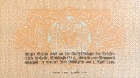 Реверс банкноты 25 пфеннигов Harry Trüller (Германия) 1918 года