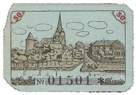 Реверс банкноты 50 fenigów Sparkasse (Niemcy) 1920