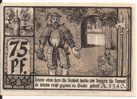 Реверс банкноты 75 пфеннигов (Германия) 1921 года