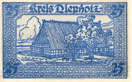 Реверс банкноты 25 fenigów (Niemcy) 1920