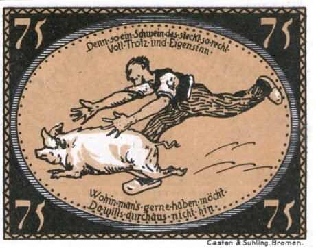 Реверс банкноты 75 пфеннигов (Германия) 1921 года