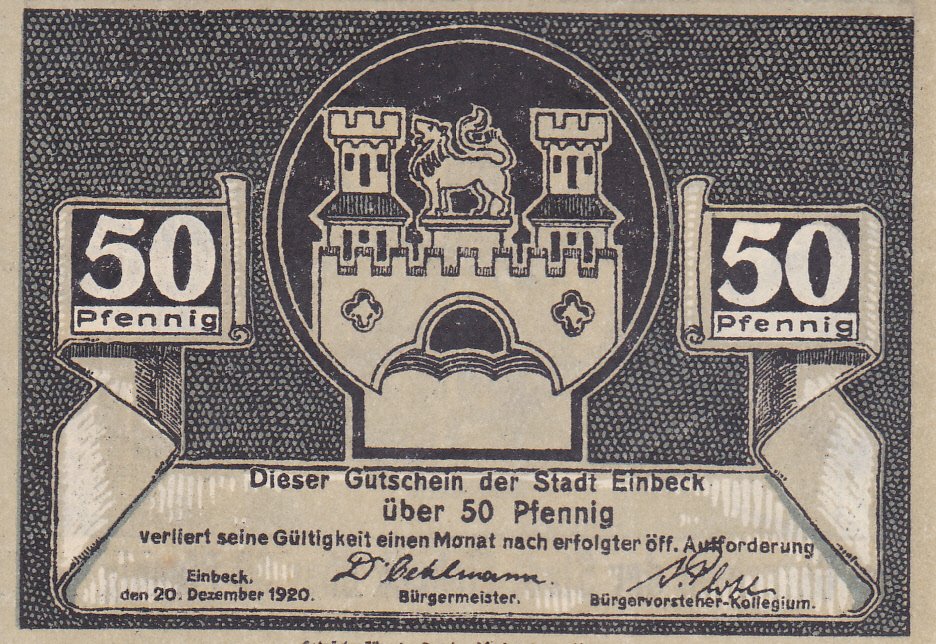 Аверс банкноты 50 пфеннигов (Германия) 1920 года