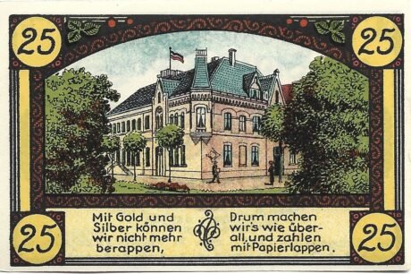 Реверс банкноты 25 fenigów (Niemcy) 1921