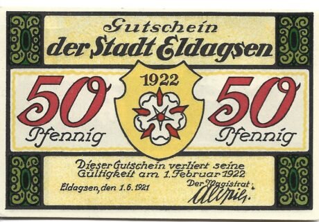 Аверс банкноты 50 fenigów (Niemcy) 1921