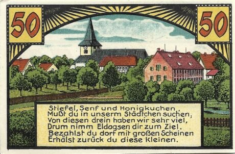 Реверс банкноты 50 fenigów (Niemcy) 1921