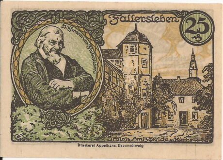 Реверс банкноты 25 fenigów (Niemcy) 1920