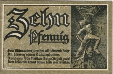 Реверс банкноты 10 fenigów (Niemcy) 1920