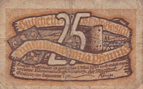 Аверс банкноты 25 пфеннигов (Германия) 1918 года