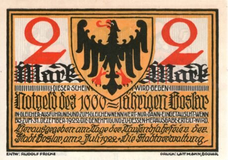 Аверс банкноты 2 marki (Niemcy) 1922