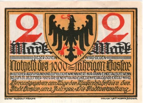 Аверс банкноты 2 marki (Niemcy) 1922