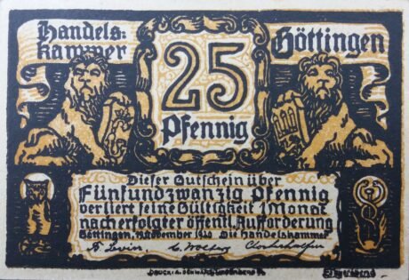 Аверс банкноты 25 fenigów Handelskammer (Niemcy) 1920