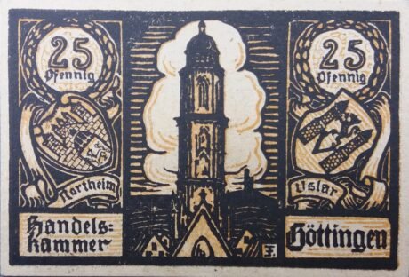 Реверс банкноты 25 fenigów Handelskammer (Niemcy) 1920