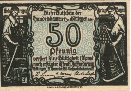 Аверс банкноты 50 fenigów Handelskammer (Niemcy) 1920