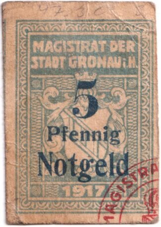 Аверс банкноты 5 fenigów (Niemcy) 1917