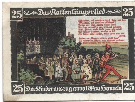 Реверс банкноты 25 fenigów Münster Cafe Diele (Niemcy)