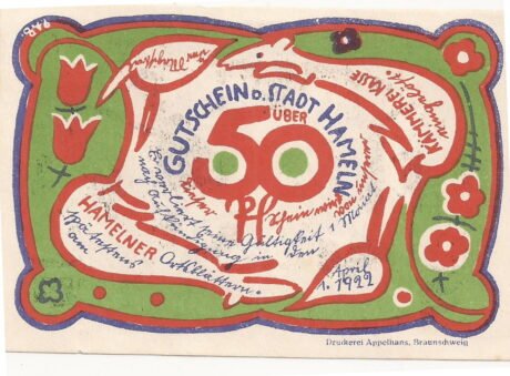 Аверс банкноты 50 fenigów (Niemcy) 1922