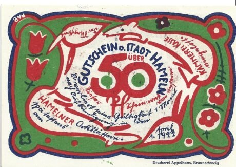 Аверс банкноты 50 fenigów (Niemcy) 1922