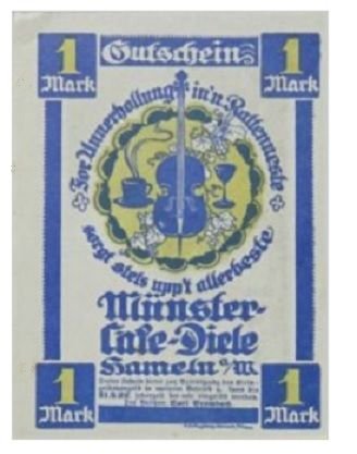 Аверс банкноты 1 Münster Cafe Diele (Niemcy) 1921