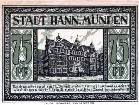 Аверс банкноты 75 пфеннигов (Германия) 1922 года