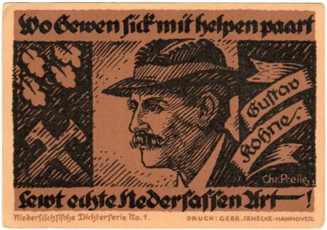 Реверс банкноты 20 znaczków Altershilfe des deutschen Volkes (Niemcy) 1922