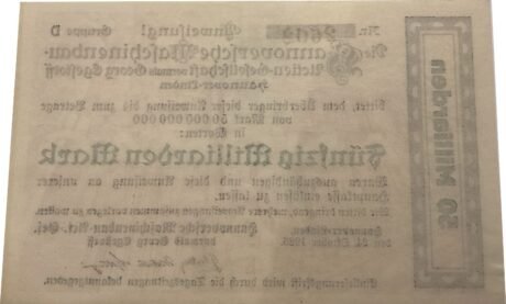 Реверс банкноты 50000000000 marek Hannoversche Maschinenbau-AG (Niemcy) 1923