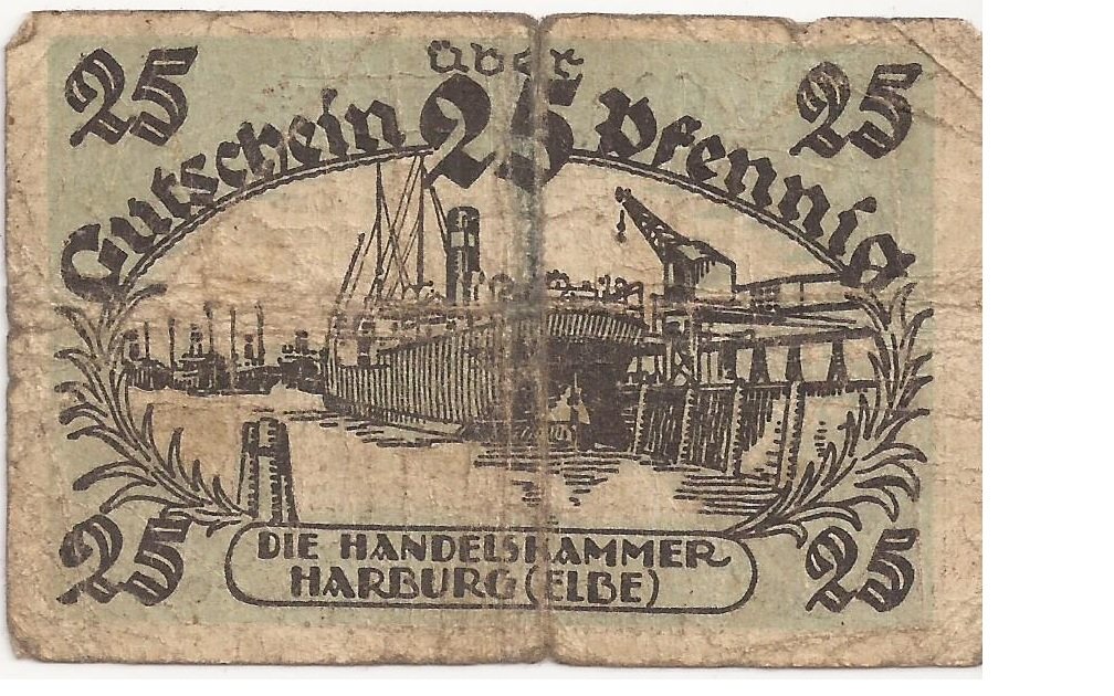 Реверс банкноты 25 пфеннигов Handelskammer (Германия)