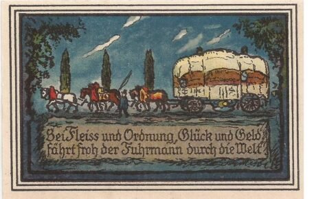 Реверс банкноты 25 fenigów Handelskammer (Niemcy) 1921