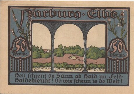 Реверс банкноты 50 fenigów Kreissparkasse (Niemcy) 1921