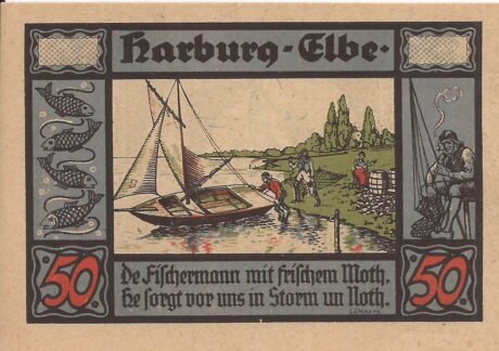 Реверс банкноты 50 fenigów Kreissparkasse (Niemcy) 1921