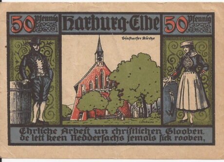 Реверс банкноты 50 fenigów Kreissparkasse (Niemcy) 1921