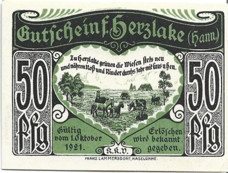 Аверс банкноты 50 fenigów (Niemcy) 1921